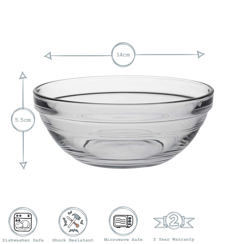 Duralex - Lys Stacking Glass Cooking / Ingredients / Food Bowl, 14cm