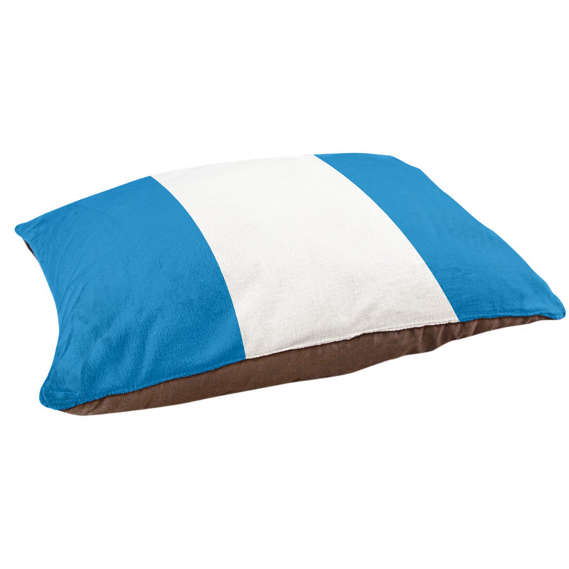 Coussin Cleveland, Grand (l 50 po x P 40 po x H 7 po), Bleu poudre / Blanc