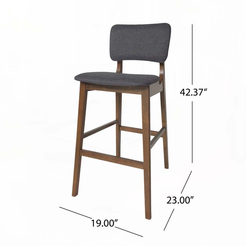 Tabouret de bar en bois, Gris anthracite