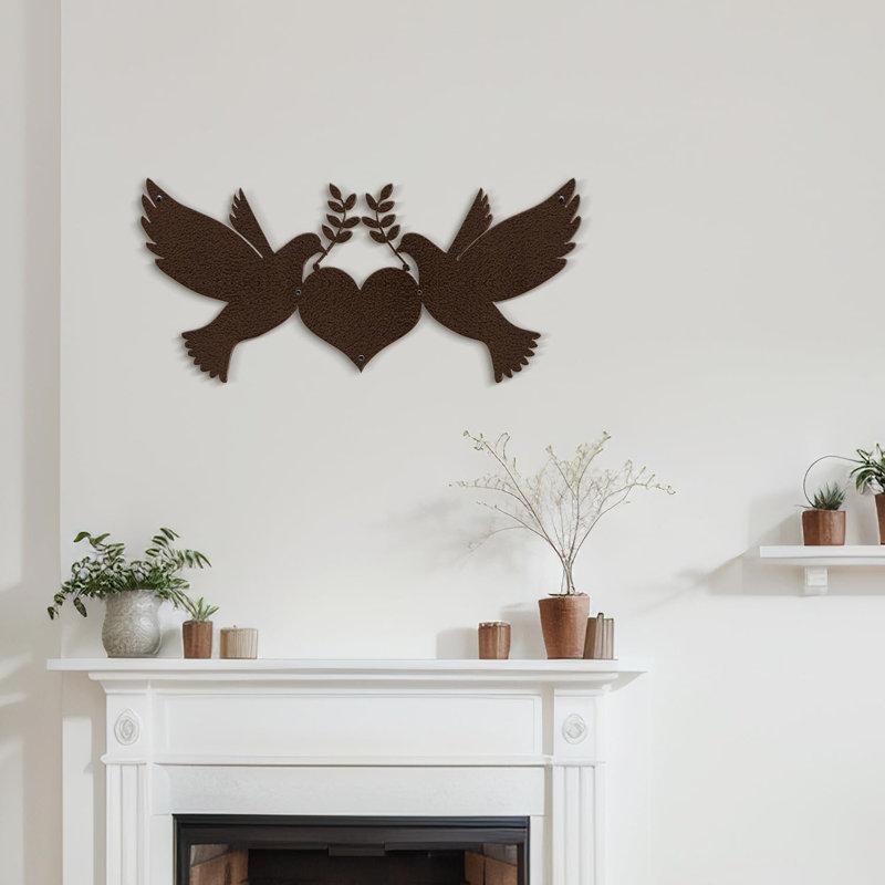 Décoration murale en métal, H 12 po x l 24 po x P 0,05 po, Bronze