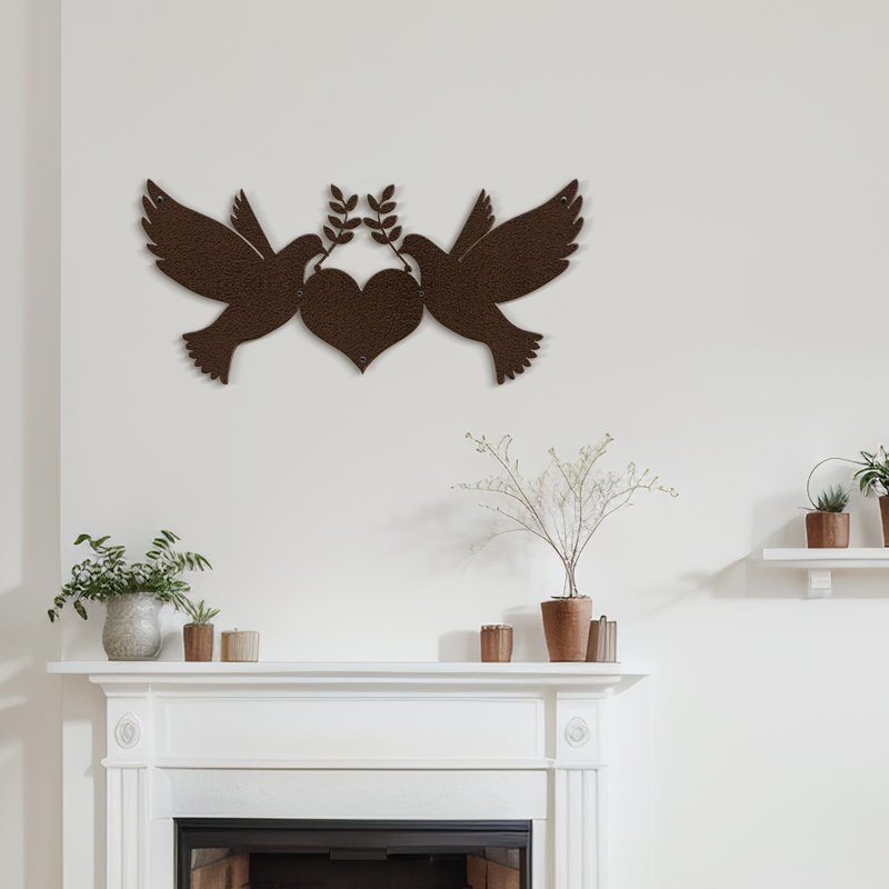 Wall Decor Metal, 15" H x 30" W x 0.05" D, Bronze