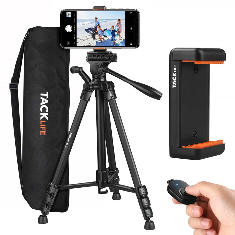 Trépied en aluminium léger de 60 pouces pour voyage / appareil photo / téléphone intelligent avec télécommande Bluetooth, sac de transport, capacité de charge maximale de 11 lb - Mlt02