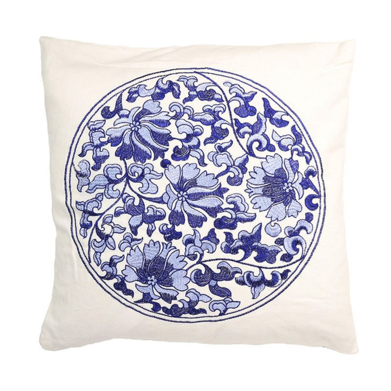  Coussin décoratif floral en coton, Polyester/ Bourre en polyester, H 18 po x l 18 po x P 3 po