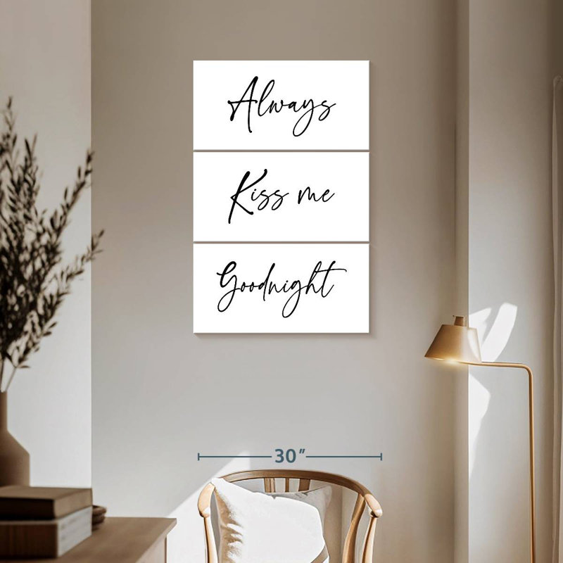 Plaque murale Kema Kiss Me Goodnight, H 57 po x l 36 po