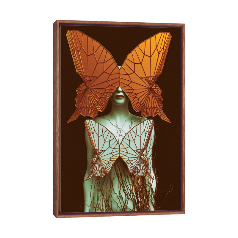Transformation II - impression d'art graphique, Toile classique avec cadre brun, Aucun mat, H 26 po x l 18 po x 1,5 po