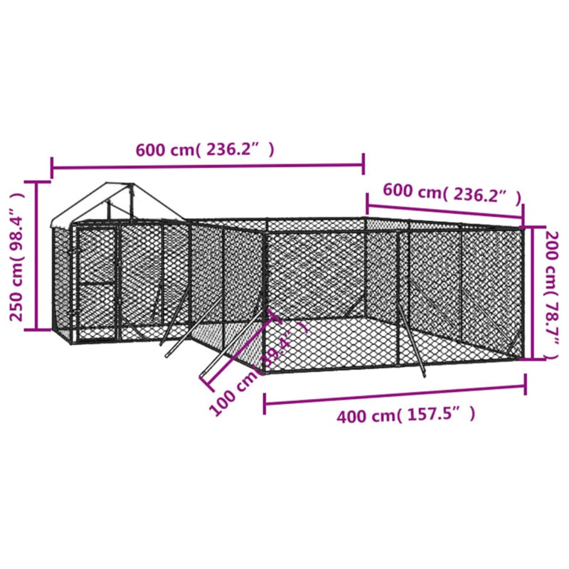 Antunez Dog House, 250cm H x 600cm W x 600cm D