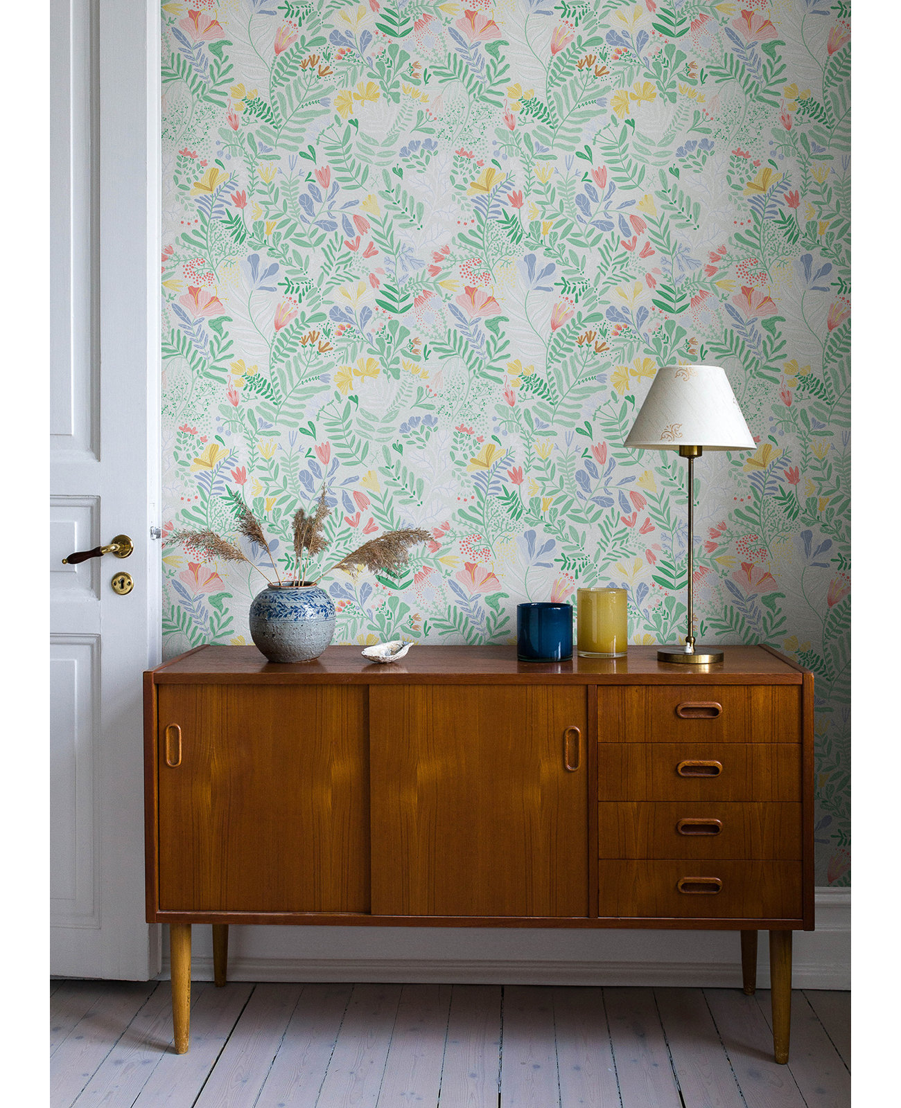 Kathryn Wallpaper, Pink/Green