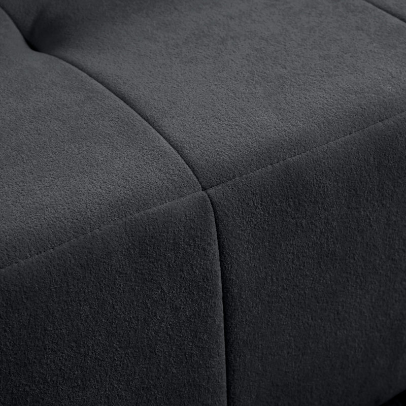 91" Modular Sofa Couch Modern Compressed Sofa 3-Seat Foam Couch for Living Room, Apartment, Studio, Office (Black)