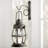Brown Metal Suspended Pillar Lantern Indoor Outdoor Wall Sconce