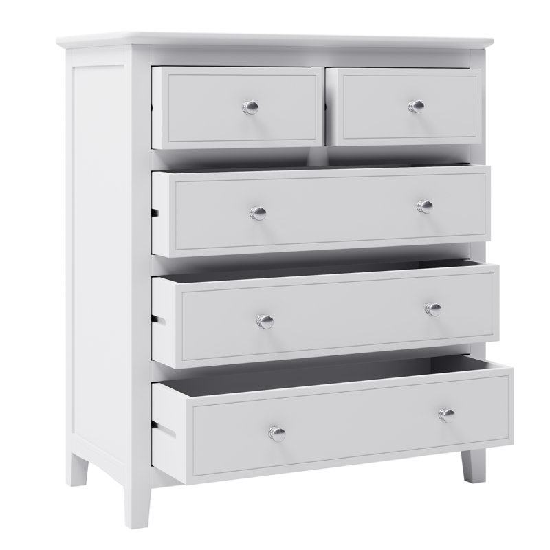Solid Wood 5 Pieces Bedroom Sets(Bed+Nightstand*2+Chest+Dresser), King
