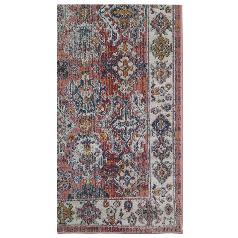 Oriental Machine-Made Red/Ivory, Runner 2'8" x 10'