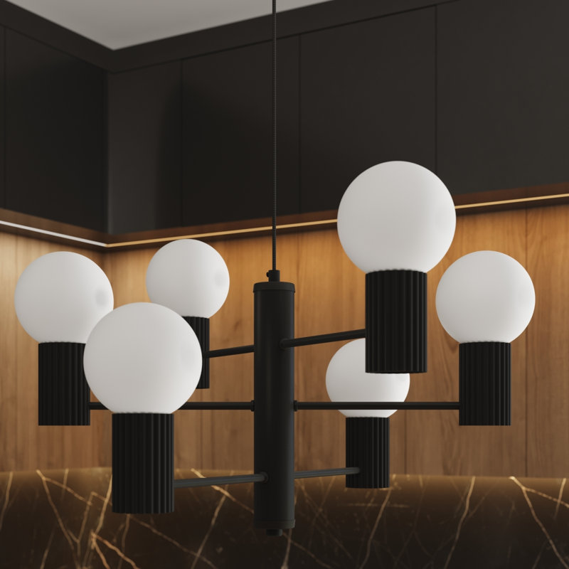 Wynnwood 6 - Light Chandelier, Black