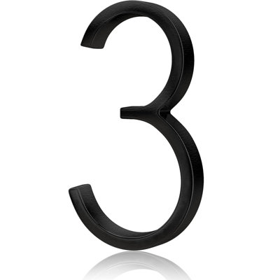 5" Modern Floating Stainless Steel House Number - Weather-Resistant Black Finish