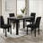 Faux-Concrete Top Rectangular Dining Table with Modern Charcoal Finish