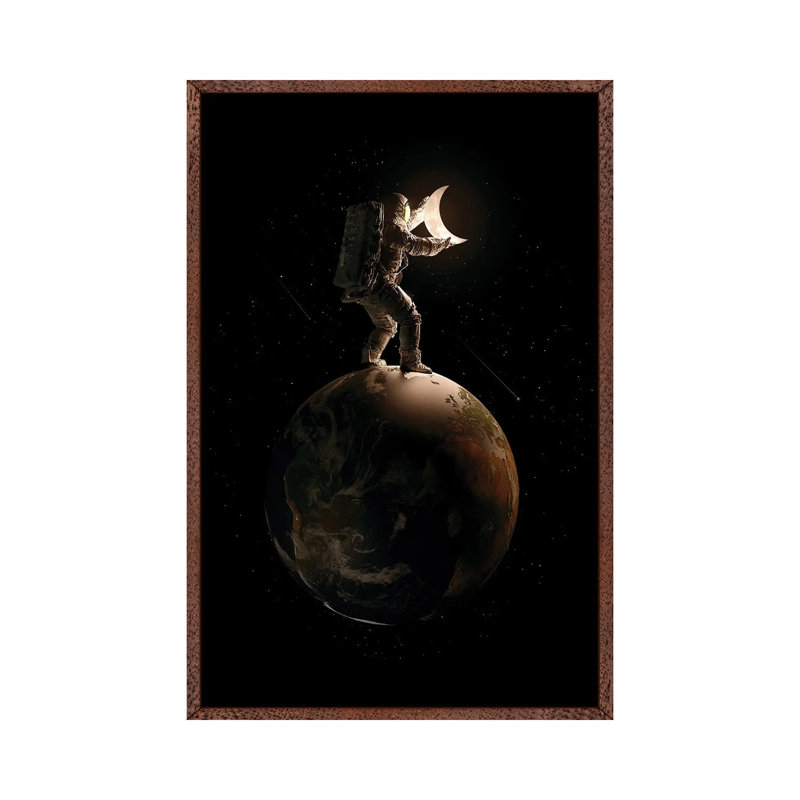 Lunar by Nicebleed - Print on Canvas, Classic Brown Wood Framed, 66.04cm H x 45.72cm W x 3.81cm D