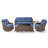 Acton 7 - Pieces Outdoor Wicker Sofa Seating Group With Ottomans And 6" Thick Cushions-2055436118