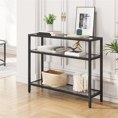 Solitro 39.5'' Glass Top Console Table