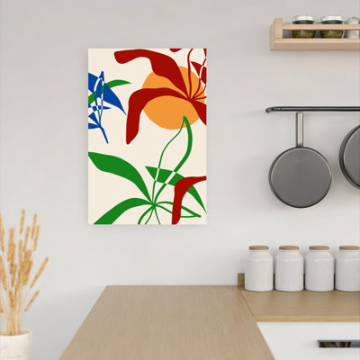 Vibrant Botanical Shapes Abstract Colorful Minimalist Nature Plant Wall Art Print by Dominique Vari - Wrapped Canvas Print
