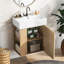 Meuble-lavabo flottant moderne de 21,6 po avec lavabo en céramique - pour les petites salles de bain, rangement à gauche-1951428180