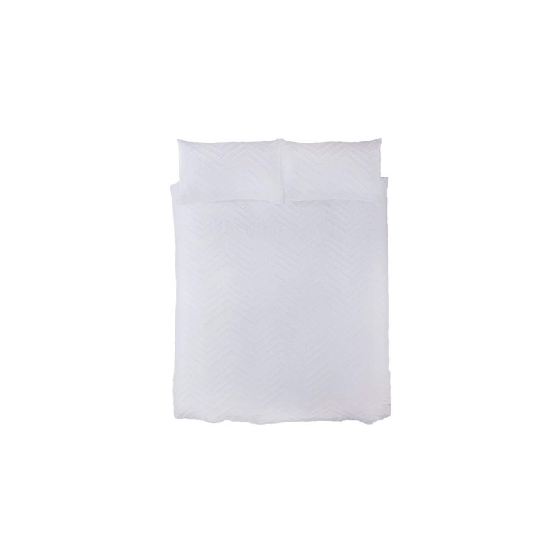 Wiggins Polyester Solid Colour Duvet Cover Set with Pillowcases, Super King Duvet Cover + 2 Standard Pillowcases, White