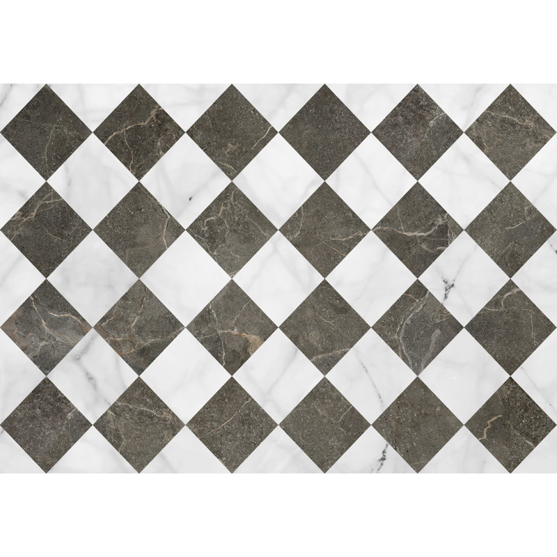 Rhyss Geometric Vinyl Machine Printed Area Rug, Rectangle 140 x 200cm