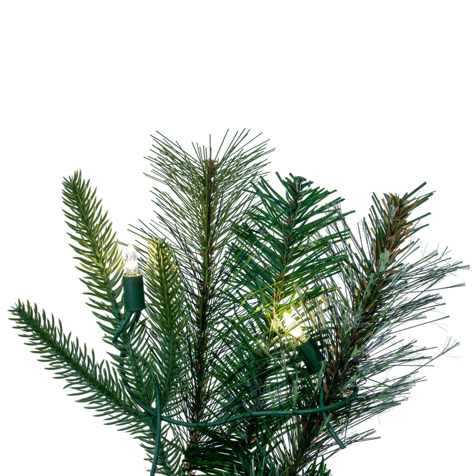 Cashmere Pine 24" Pre-Lit Mixed Christmas Wreath, 24" H x 24" W x 3" D, Warm/Clear Lights