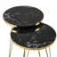 Marble-Look Side Nesting Tables Modern End Tables Set of 2 with Gold Legs-115674108