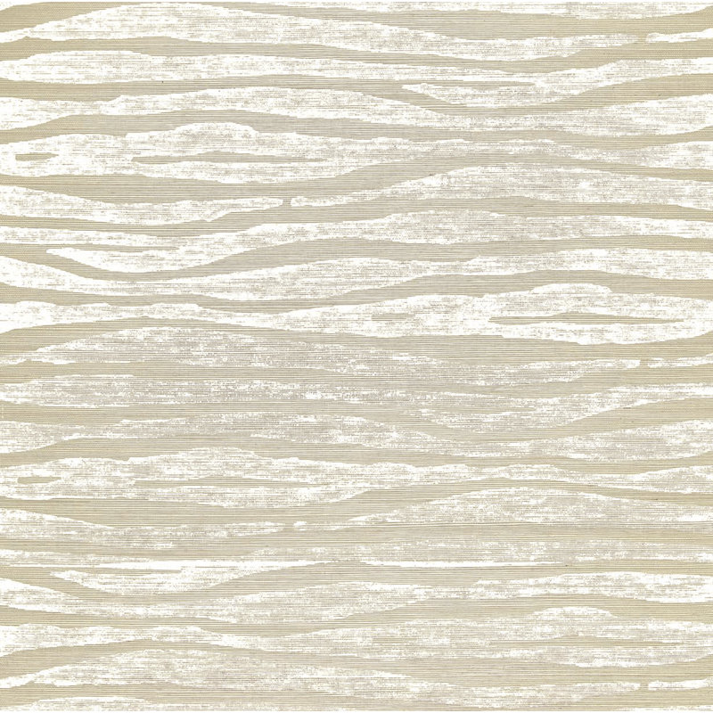 Schumacher x Celerie Kemble Ripple Sisal Wallpaper, Fog/Chalk