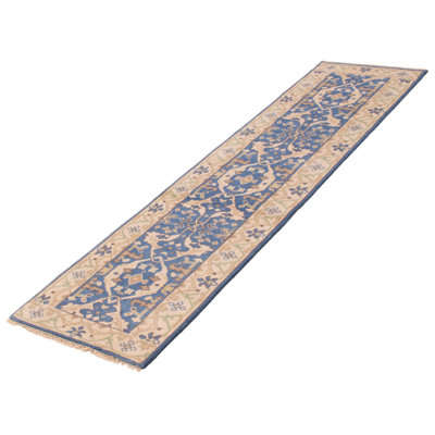 One-of-a-Kind 2'7" X 10'2" New Age Runner Wool Area Rug in Blue