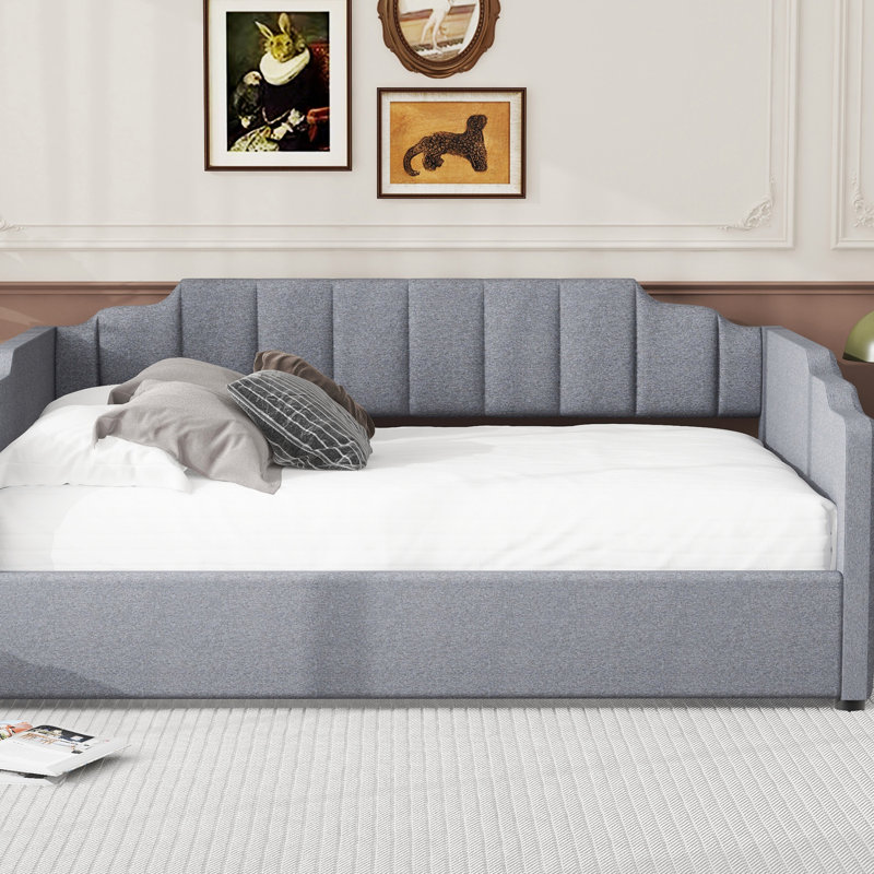 Upholstered Daybed With Underneath Storage, (Daybed), Full, Gray
