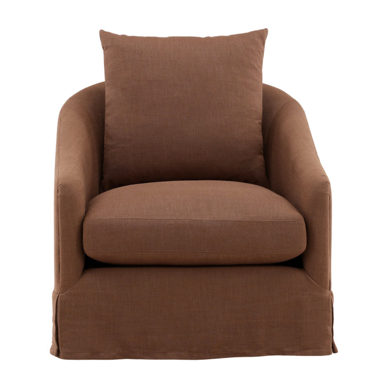 Laura Upholstered Swivel Chair, Sienna Coffee