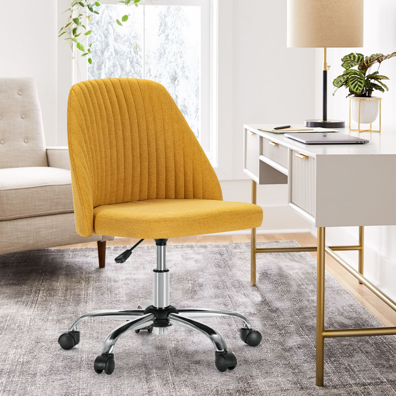 Ahliana Office Chair with Wheels, Yellow