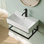 Lavabo de salle de bain mural blanc 22 "x 14" avec barre à serviettes noire Deervalley