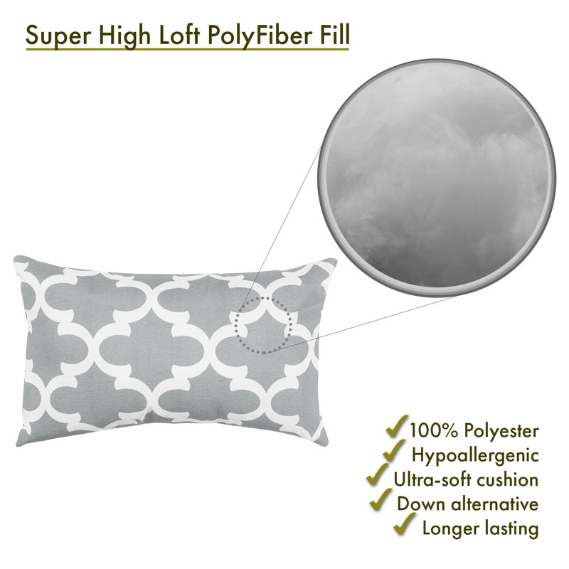 Trellis Geometric Outdoor Reversible Throw Pillow