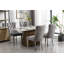 Ensemble de 2 chaises en velours capitonné, gris et chrome, pieds en acier inoxydable, garniture cloutée