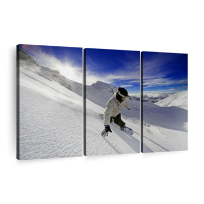 «Snowboarder Toeside Carve» 3 pièces
