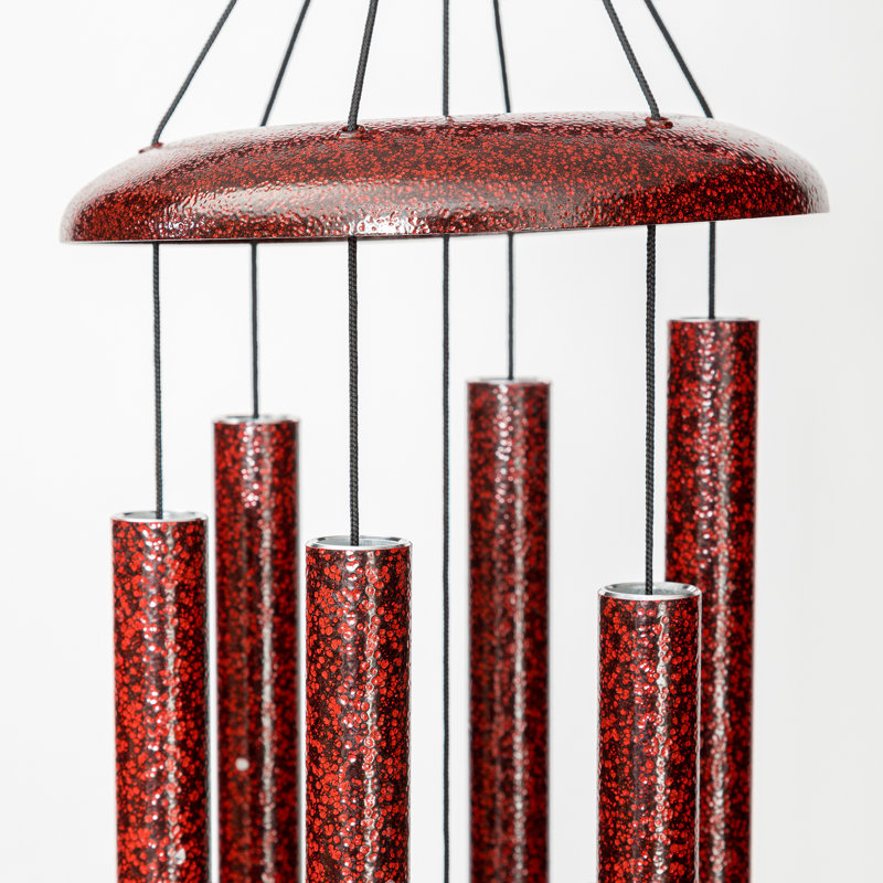 Ruby Splash Aluminum Wind Chime with Circular Design