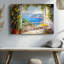 Art mural sur toile, terrasse méditerranéenne ensoleillée, bord de la citronnelle et vue sur la mer-117770388