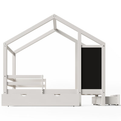 Allesha House Bed Daybed with Blackboard and Drawers