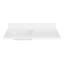 Comptoir de meuble-lavabo en quartz blanc pur 43 po Ariel avec rebord à onglet de 1,5 po d'épaisseur avec lavabo simple rectangulaire et dosseret inclus