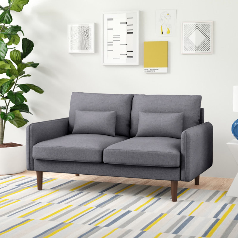 Esquer Upholstered 57'' Loveseat, Light Gray Polyester