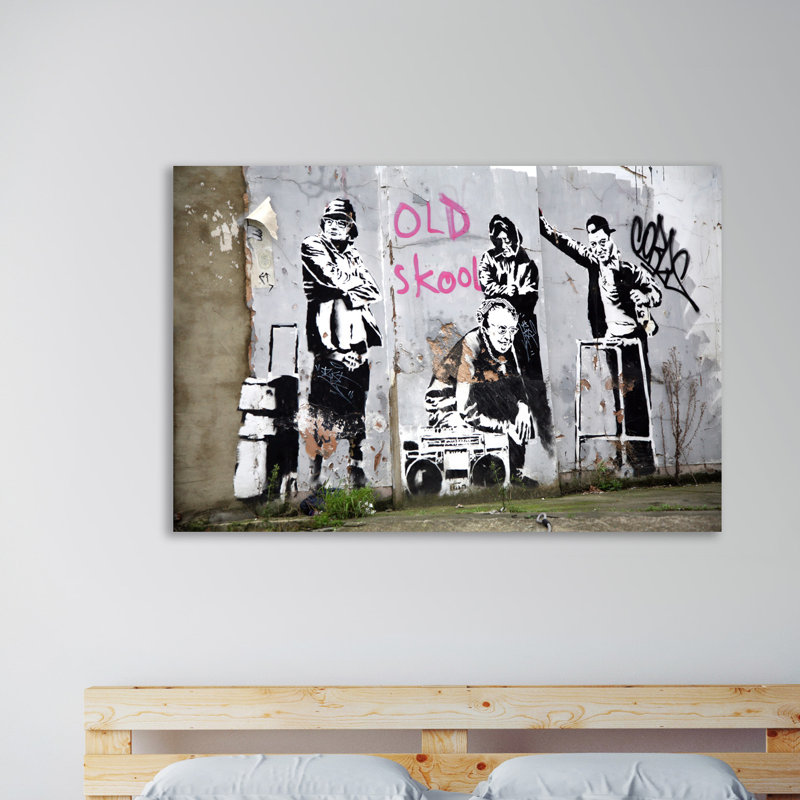 Old Skool by Banksy - Wrapped Canvas Print, 61 cm H x 91 cm W x 3 cm D