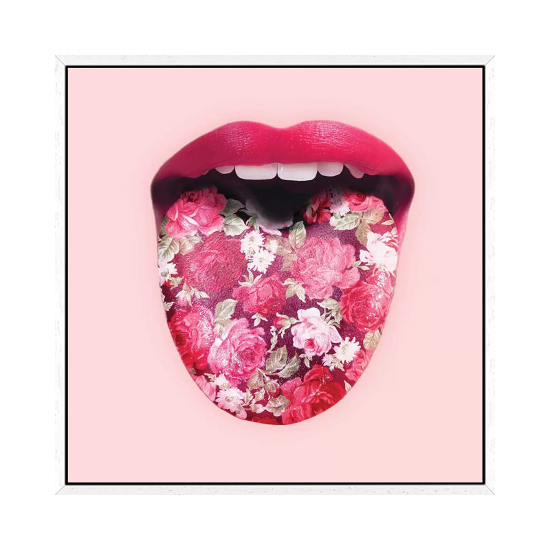 Floral Tongue by Paul Fuentes - Print on Canvas, White Framed, 45.72 cm H x 45.72 cm W