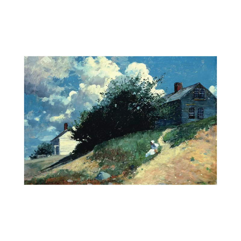 Houses On A Hill, 1879 by Winslow Homer - Wrapped Canvas Gallery-Wrapped Canvas Giclée, 20.32 cm H x 30.48 cm W