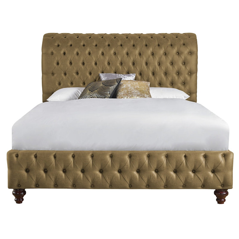 Landen Upholstered Bed, Beige, Single (3')