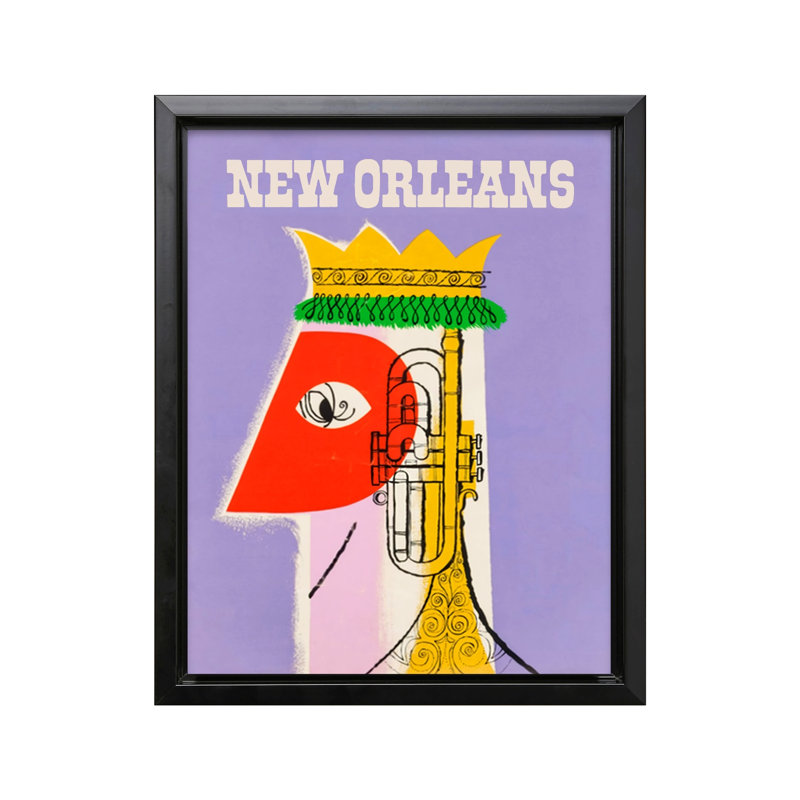New Orleans No3, Cadre noir, Canevas, H 08 po x l 10 po