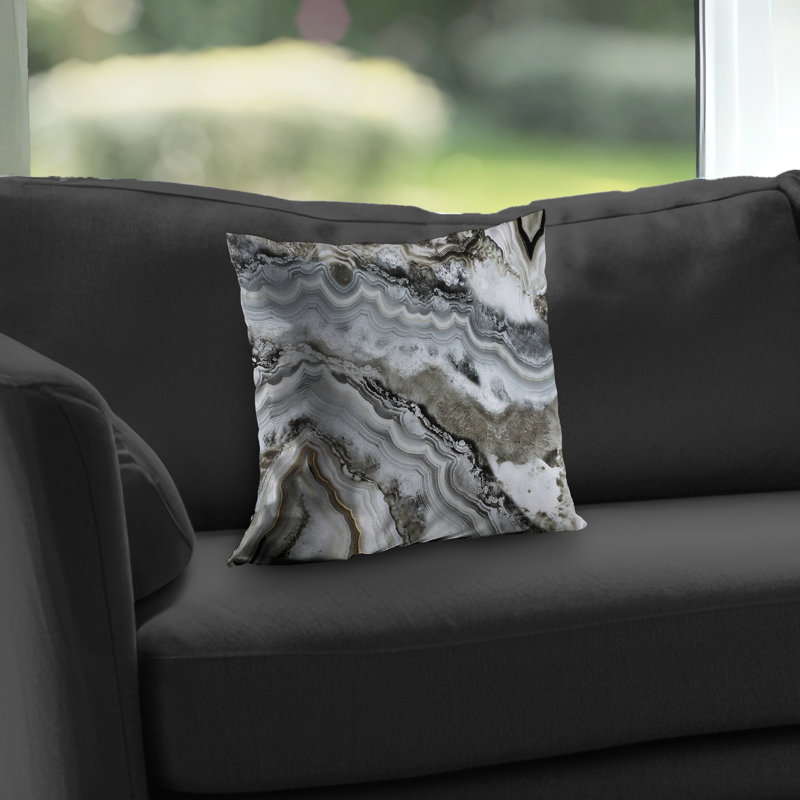 Abstract Geode - Office Gray – Throw Pillow Cover Only, Double-Sided Print, Insert Not Included