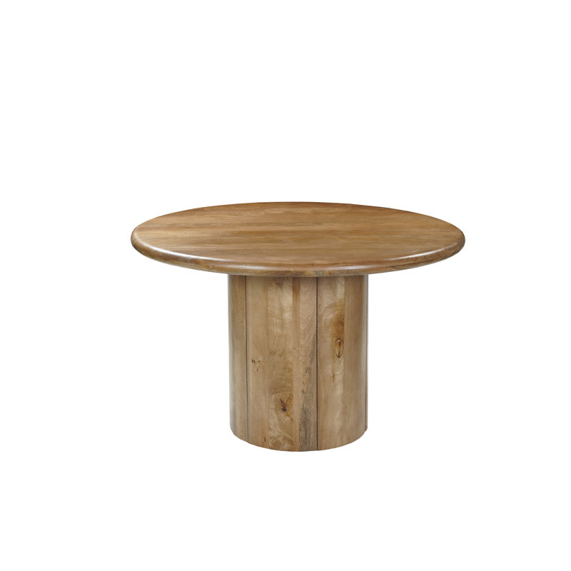 48" Round Solid Wood Dining Table, Natural