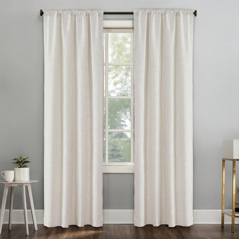 Dodoma Rod Pocket Curtain Panels, 38" W x 84" L, Beige