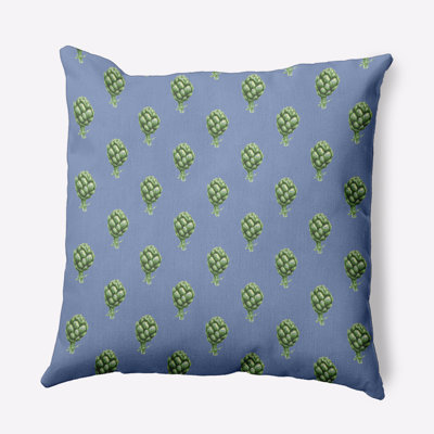 E By Design Floral Polyester Throw Pillow In Blue